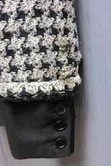8K Chanel 11A Fancy Blk Tan Tweed Jewel Double Jacket 40 Tux Boyfriend 