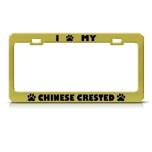  Chinese Crested Dog Animal Metal License Plate Frame Tag 