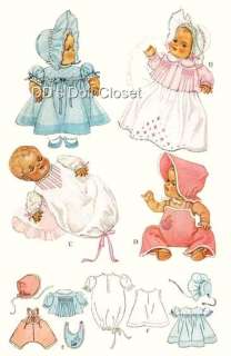 Vintage Baby Doll Clothes Pattern 713 20 ~ DyDee  