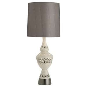  Stained Crackle Porcelain with Gunmetal Table Lamp