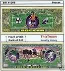 10 Soccer Sports Collectible Novelty Money Bills Notes