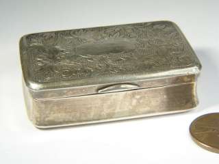   ANTIQUE CHINESE STERLING SILVER ENGRAVED SNUFF BOX CHINA c1800s