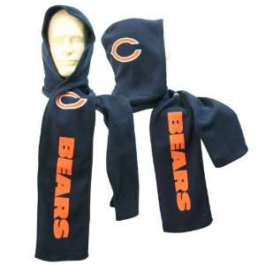  Chicago Bears Fleece Hood / Scarf Combination   Navy 