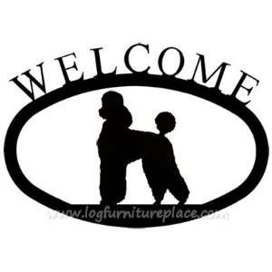  Wrought Iron Poodle Welcome Sign
