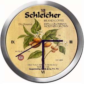  SCHLEICHER 14 Inch Coffee Metal Clock Quartz Movement 