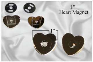 18mm Heart Shaped Magnetic Purse Snap Nickel 10pcs  