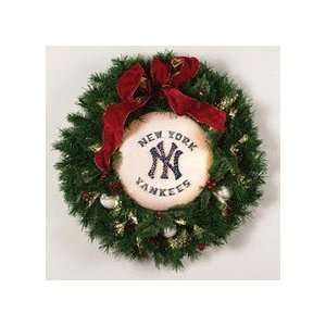  New York Yankees 22 Holiday Christmas Wreath   MLB 