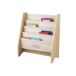  Personalized Sling Bookshelf   Natural   Embroidery Block 