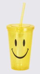 smiley face insulated TUMBLER acrylic cup happy smile  