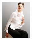 JACKIE ROGERS Inseparable Ivory Silk Organza Blouse Jacket 10 NEW TAGS