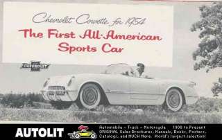 1954 Chevrolet Corvette ORIGINAL Brochure Red  