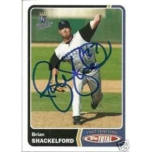 Brian Shackelford Signed Royals 2003 Topps Total Card  