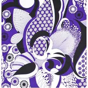 Alfred Shaheen Purplasian Prints TROPICAL GARDEN Purple 