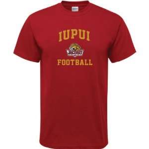    IUPUI Jaguars Cardinal Red Football Arch T Shirt