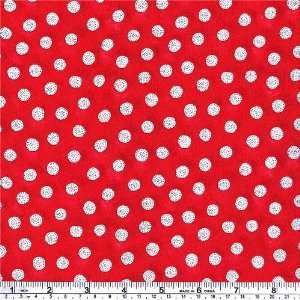  45 Wide Let It Snow Snowballs Red Fabric By The Yard 