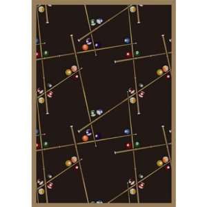 Joy Carpets Snookered Area Rug, Chocolate, 3 ft. 10 in. x 5 ft. 4 in 