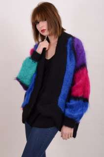   COLORBLOCK Slouchy MOHAIR Batwing KNIT Jacket SWEATER Jumper OVERSIZED