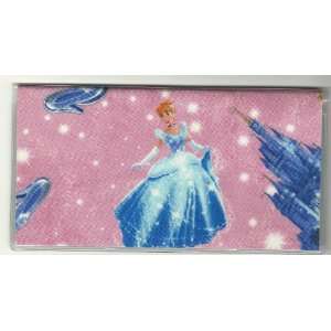  Checkbook Cover Disney Cinderella & Castle Pink 