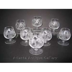 Set of Eight Cut Glass Snifters 