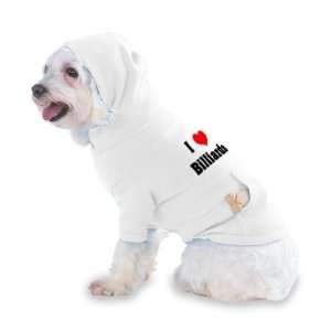  I Love/Heart Billiards Hooded T Shirt for Dog or Cat X 