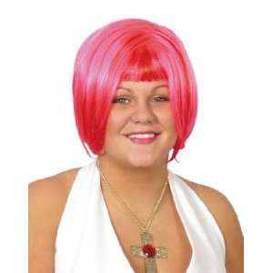   Female Wigs Short  Medium  Zara Pink With Red Streaks Toys & Games
