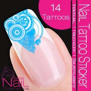    Nail Tattoo Sticker Deco Corner / Circle   turquoise Beauty
