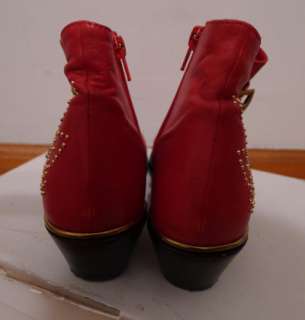 CHLOE Original Susan Studded Ankle Boots Red 37  