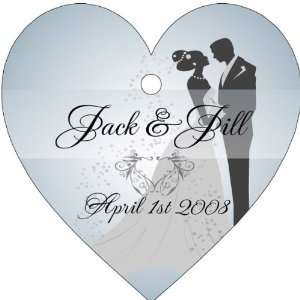  Wedding Favors Blue Kissing Bride and Groom Design Heart 