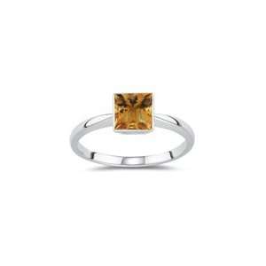  0.89 Cts Citrine Solitaire Ring in 14K White Gold 4.0 