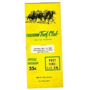   Tucson Turf Club Official Program 1968 Horse Racing 