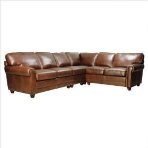    SEC Andrew Italian Leather 4 Piece Sectional Sofa