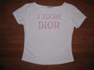 NWOT Christian Dior Paris JADORE DiOR Pink MOTiF GRAPHiC TEE SHiRT 