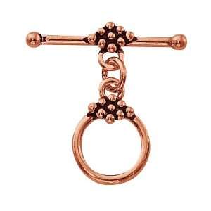  Bali Real Copper Toggle Clasps With Granulation 14mm (1 