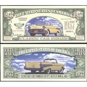  1957 Checy Classic Car Novelty Bill Collectible 
