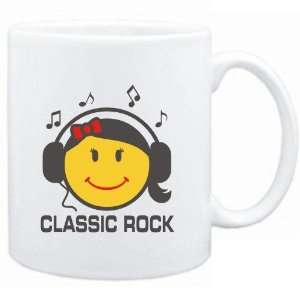  Mug White  Classic Rock   female smiley  Music Sports 