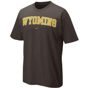  Nike Wyoming Cowboys Brown College Classic T shirt Sports 