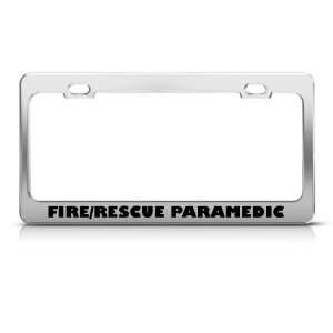 Fire/Rescue Paramedic Metal Career Profession license plate frame 