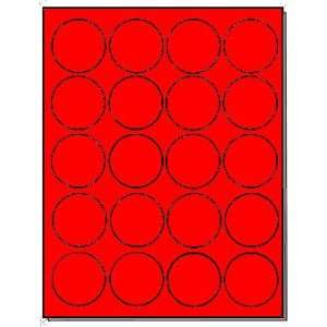   Round Fluorescent Neon Red Laser Labels (100 Sheets) Label Outfitters