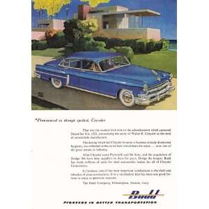    Print Ad 1953 Chrysler, Budd Pronounced Cry sler Budd Books