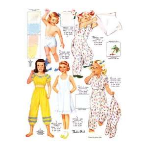  Sleepwear for Little Girls 12x18 Giclee on canvas