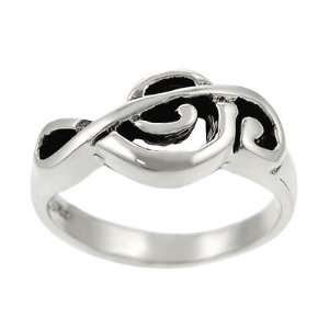  Sterling Silver Treble Clef Ring Size 8 Jewelry