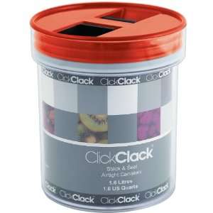   Clickclack Stack and Seal 1.6 Quart Canister, Red Lid