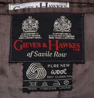   BESPOKE *GIEVES & HAWKES* SAVILE ROW Gray FULL LENGTH OVERCOAT 42