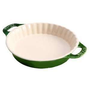  Staub Pie Plate   9½   w/Handles   Green Kitchen 