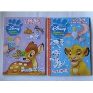  Disney Animal Friends 2 Pack Coloring Book Set Toys 
