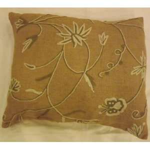  Crewel Pillow Sham Butterfly White and Green on Natural 