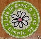 Life is Good Sticker 4 Round Daisy Simple as That Lime Green/Pale 