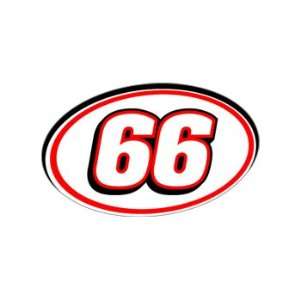  66 Number   Jersey Nascar Racing Window Bumper Sticker 