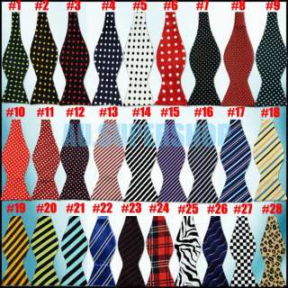   Fashion Adjustable Mens Multi Color Silk Self Bow Tie Necktie Ties