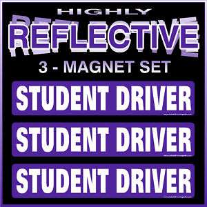 REFLECTIVE Student Driver Magnet REFLECTIVE New Sign  